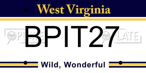 BPIT27 West Virginia License Plate