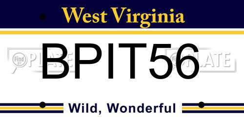 BPIT56 West Virginia License Plate