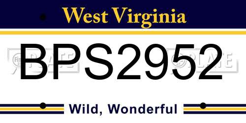 BPS2952 West Virginia License Plate