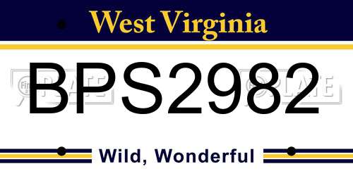 BPS2982 West Virginia License Plate