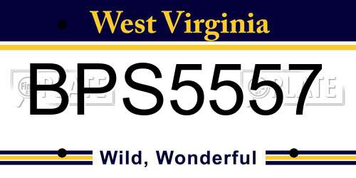 BPS5557 West Virginia License Plate