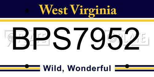 BPS7952 West Virginia License Plate