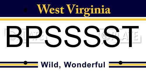 BPSSSST West Virginia License Plate
