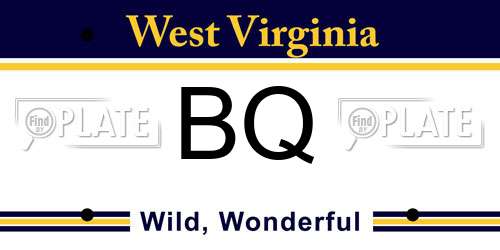 BQ West Virginia License Plate