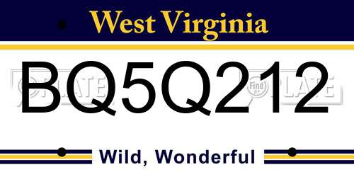 BQ5Q212 West Virginia License Plate