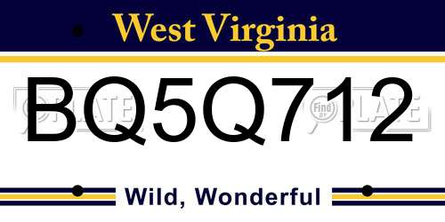 BQ5Q712 West Virginia License Plate