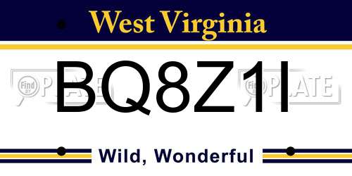 BQ8Z1I West Virginia License Plate