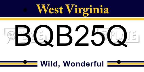 BQB25Q West Virginia License Plate