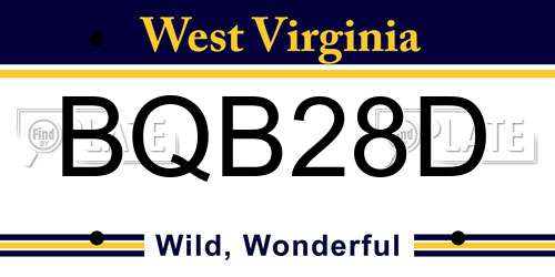BQB28D West Virginia License Plate