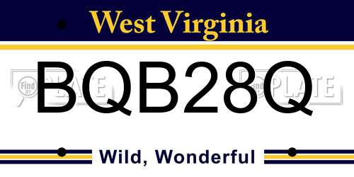 BQB28Q West Virginia License Plate