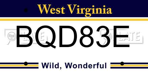 BQD83E West Virginia License Plate