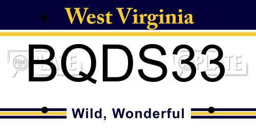 BQDS33 West Virginia License Plate