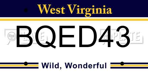 BQED43 West Virginia License Plate