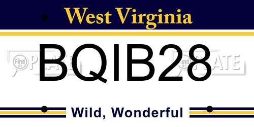 BQIB28 West Virginia License Plate