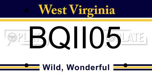 BQII05 West Virginia License Plate
