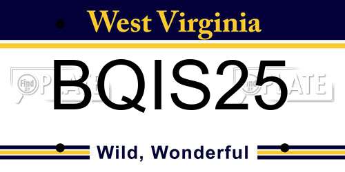 BQIS25 West Virginia License Plate