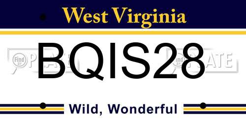 BQIS28 West Virginia License Plate