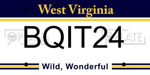 BQIT24 West Virginia License Plate