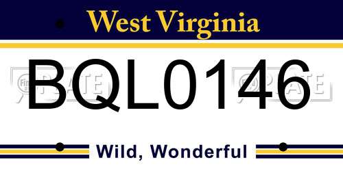 BQL0146 West Virginia License Plate