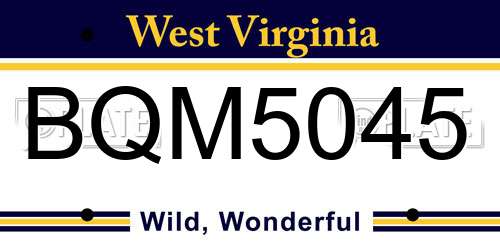 BQM5045 West Virginia License Plate
