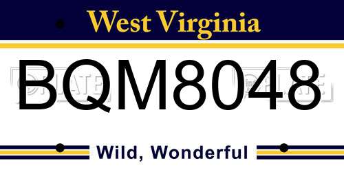 BQM8048 West Virginia License Plate
