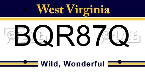 BQR87Q West Virginia License Plate