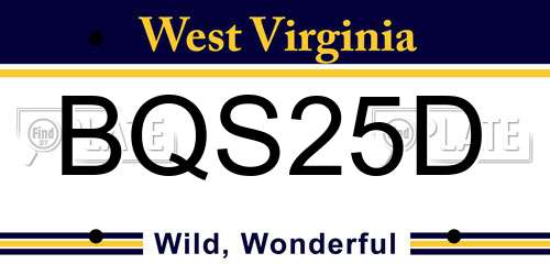 BQS25D West Virginia License Plate