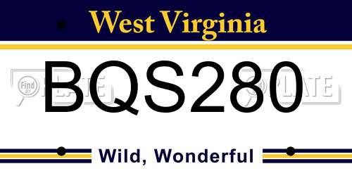 BQS280 West Virginia License Plate