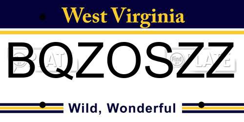 BQZOSZZ West Virginia License Plate