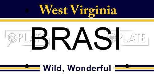 BRASI West Virginia License Plate
