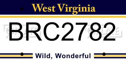 BRC2782 West Virginia License Plate