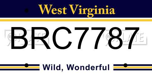 BRC7787 West Virginia License Plate
