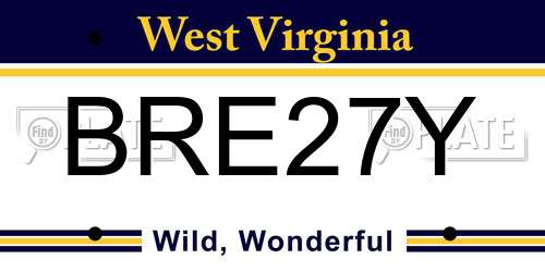 BRE27Y West Virginia License Plate