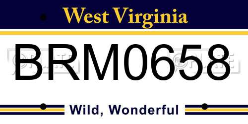 BRM0658 West Virginia License Plate
