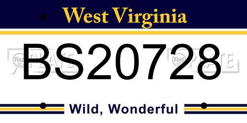 BS20728 West Virginia License Plate