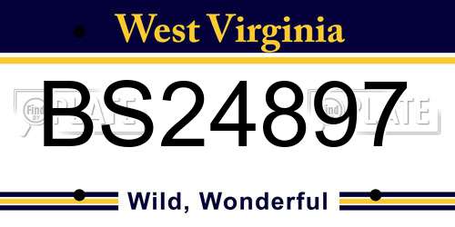 BS24897 West Virginia License Plate