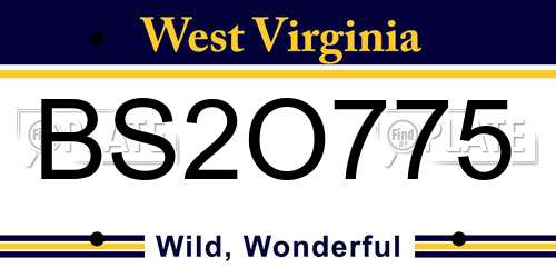 BS2O775 West Virginia License Plate