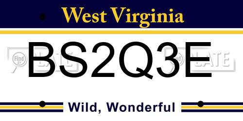 BS2Q3E West Virginia License Plate
