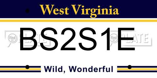 BS2S1E West Virginia License Plate