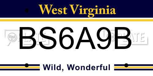 BS6A9B West Virginia License Plate