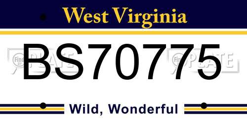 BS70775 West Virginia License Plate