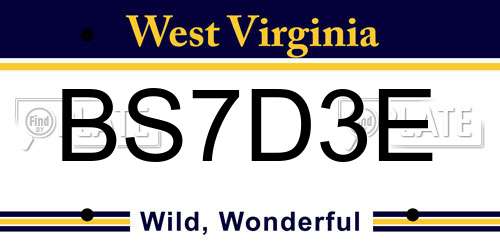 BS7D3E West Virginia License Plate