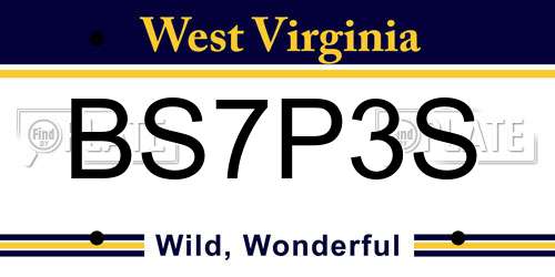 BS7P3S West Virginia License Plate