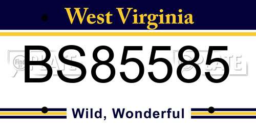 BS85585 West Virginia License Plate