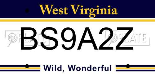 BS9A2Z West Virginia License Plate