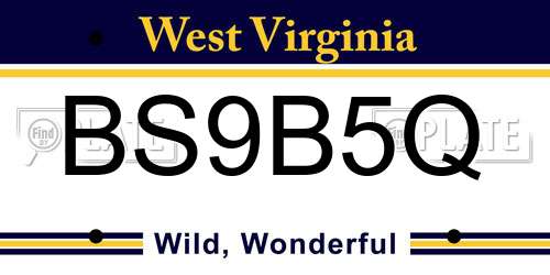 BS9B5Q West Virginia License Plate