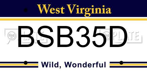 BSB35D West Virginia License Plate