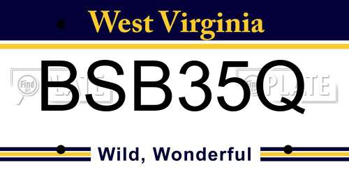 BSB35Q West Virginia License Plate