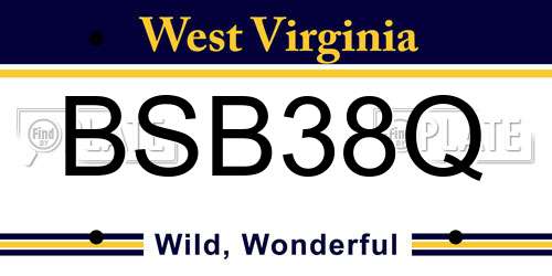 BSB38Q West Virginia License Plate