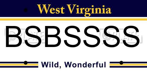 BSBSSSS West Virginia License Plate